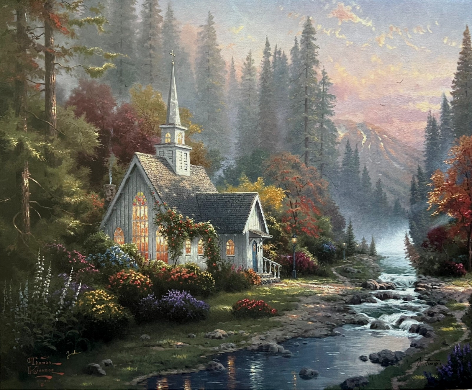 Thomas Kinkade - Forest Chapel SN / Limited Edition /w COA - Image 7